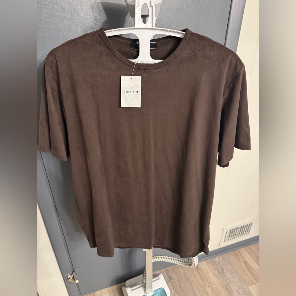 Forever 21 Men's Brown suede T-Shirt nwt